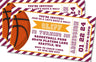 marroon gold basketball birthday ticket invitations