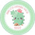 mint green cactus birthday sticker design