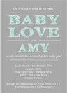 mint modern minimalist baby shower invitations gray background theme