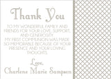 modern communion thank you cards neutral geometric party style