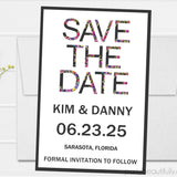 modern floral typography save the date cards minimalist wedding design
