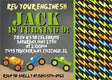monster truck birthday party invitations colorful truck design