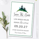 mountain save the date cards rustic forest wedding design