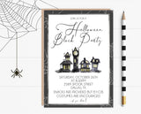 neighborhood halloween party invitations elegant spooky theme