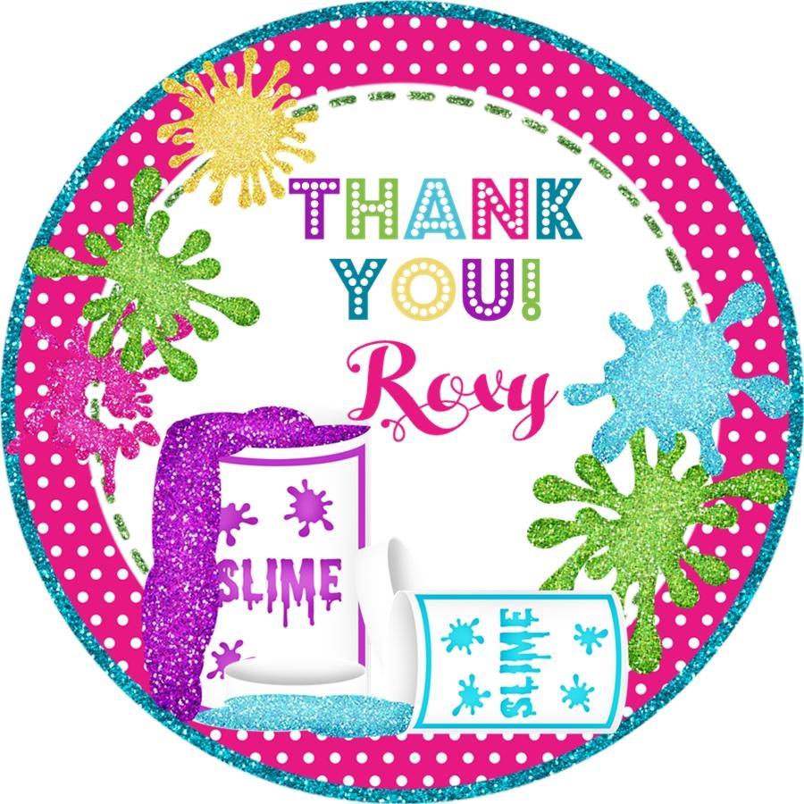 neon slime splatter favor label