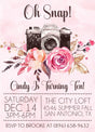 oh snap birthday invitations blush photography theme