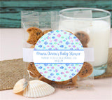 pastel fish baby shower thank-you sticker