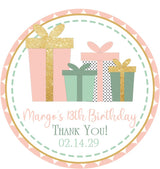 pastel gift box party favor labels
