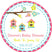 pastel spring birdhouse favor label for baby shower