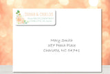 peach floral return address labels