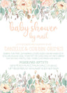 peach flower baby shower by mail invitation cards botanical garden style for girls