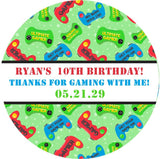 personalized arcade theme party favor labels for kids
