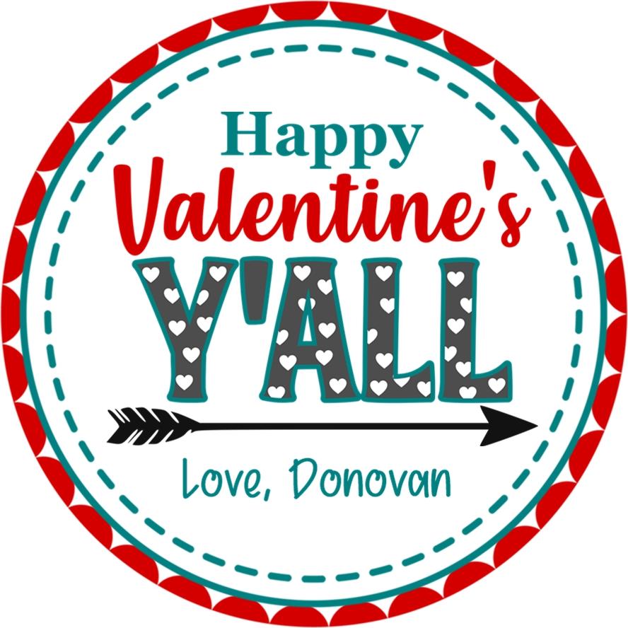 personalized country western valentine label