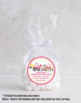 personalized girl construction baby shower favor sticker
