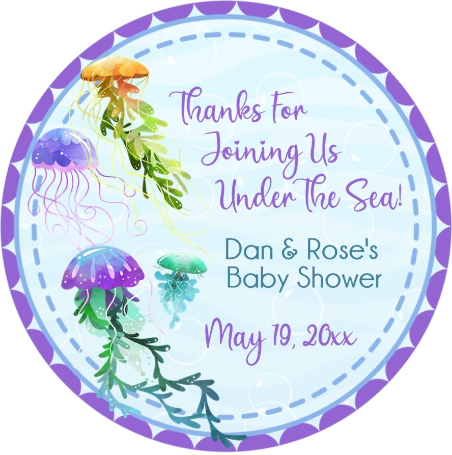 personalized ocean theme baby shower favor label