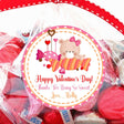 personalized teddy Valentine label for school treat bags