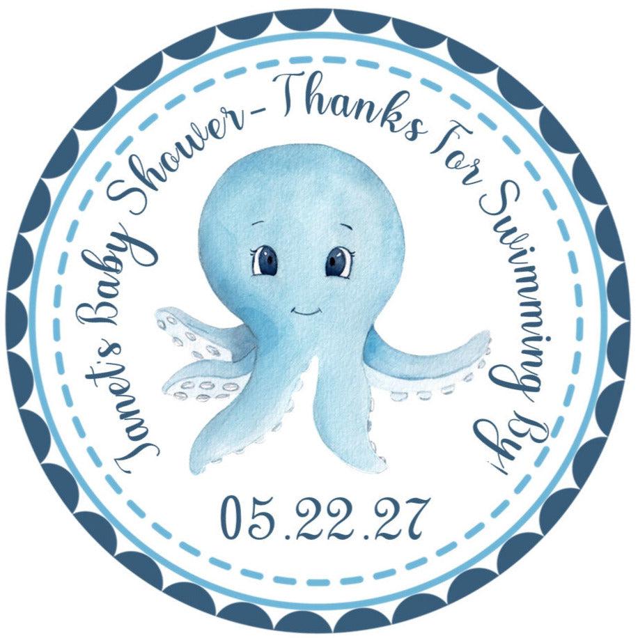 personalized under the sea baby shower favor label