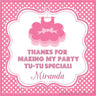 pink ballet tutu birthday sticker personalized