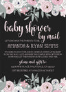 pink black floral baby shower by mail invitations with matching address labels