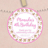 pink dog theme personalized sticker