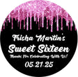 pink drip Sweet Sixteen birthday sticker design