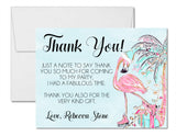 pink flamingo thank you notes warm weather holiday theme