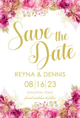 pink floral save the date cards romantic garden wedding design