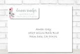 pink gray floral return address labels