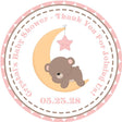 pink moon and star baby shower favor label