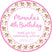 pink puppy pattern birthday sticker for girls