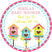 pink scalloped birdhouse sticker for baby shower
