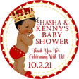 red and gold little prince baby shower sticker