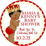 red and gold little prince baby shower sticker