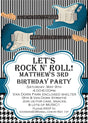 rock star birthday party invitations electric guitar design