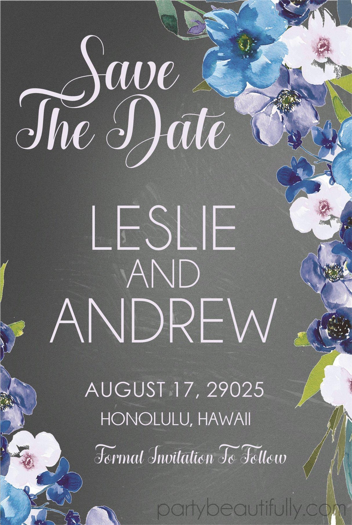romantic botanical save the date cards light and dark variations