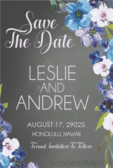 romantic botanical save the date cards light and dark variations