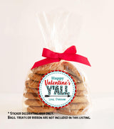 round kids valentine sticker for school treats