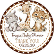 safari animal baby shower stickers with giraffe hippo leopard