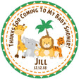 safari baby shower stickers with giraffe lion elephant tiger