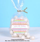 soft pastel rainbow favor sticker