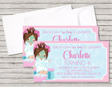 spa birthday party invitations pink pamper design
