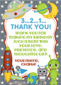 space birthday thank you cards colorful outer space design