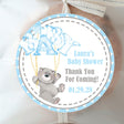 stitched border teddy bear baby shower sticker