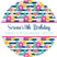 striped floral party favor label