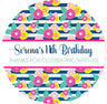 striped floral party favor label