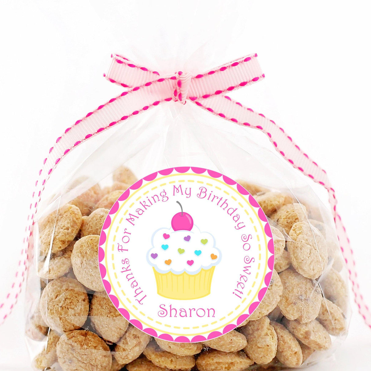 sweet pink cupcake sticker for girls