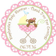 teddy bear baby carriage baby shower sticker