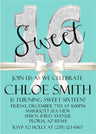 tiffany blue sweet sixteen invitations elegant ribbon theme