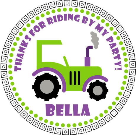 tractor themed birthday favor design