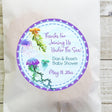 under the sea baby shower sticker with watercolor jellyfish